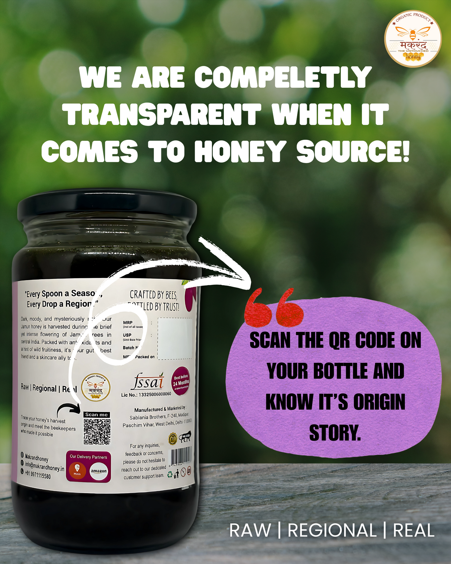 Raw Jamun Honey | Central India Honey | The Untouched Honey