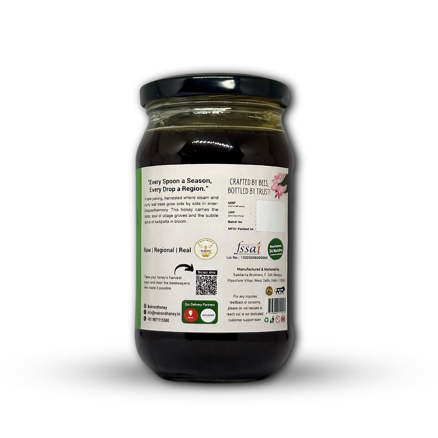 Raw Sisam Kadipatta Honey | South Indian Honey | The Untouched Honey