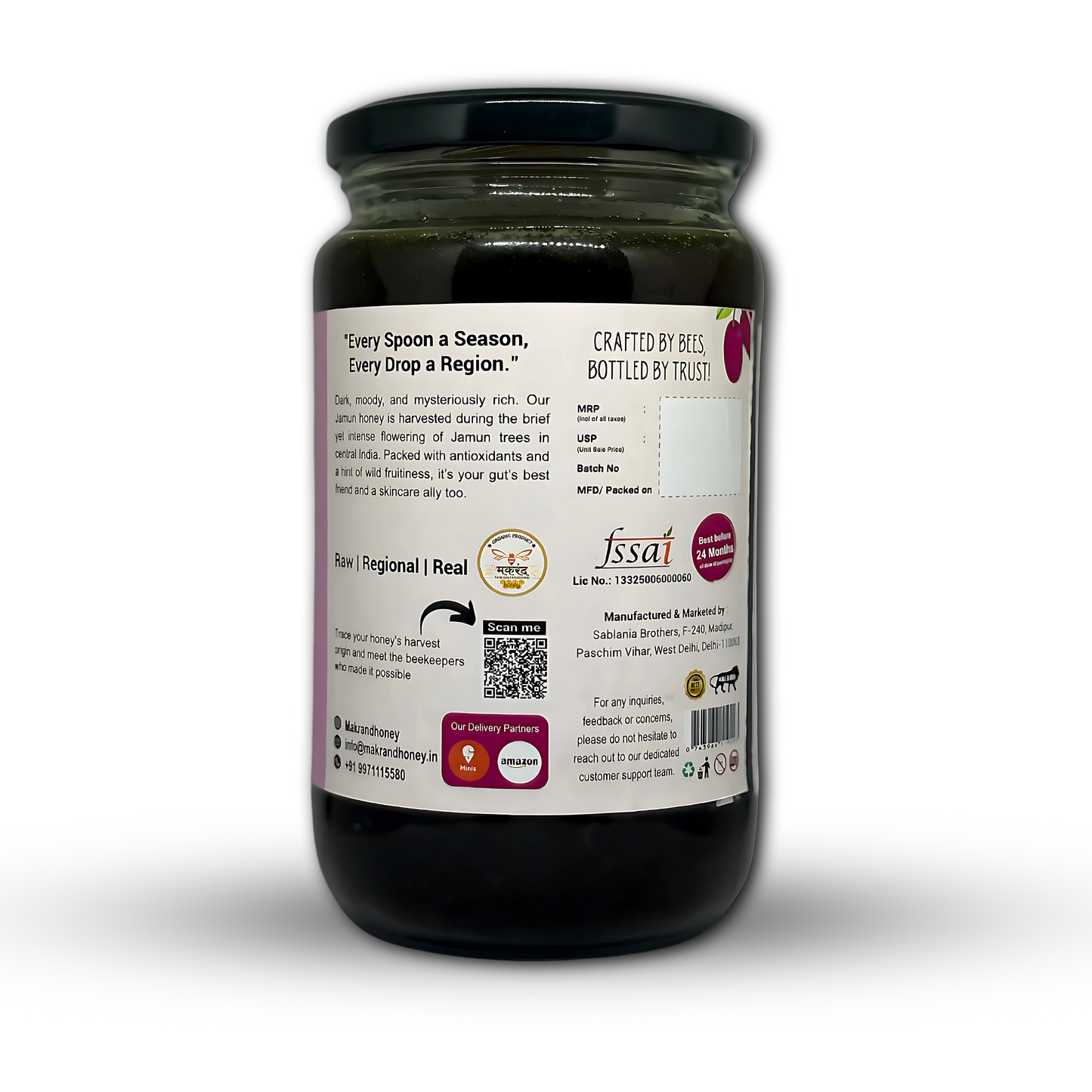 Raw Jamun Honey | Central India Honey | The Untouched Honey