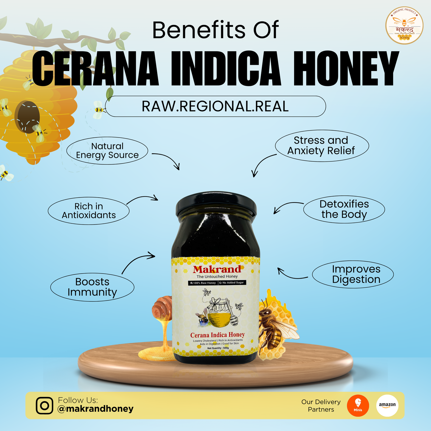 Raw Cerana Indica Honey | Limited Edition Honey | The Untouched Honey - Makrand Honey