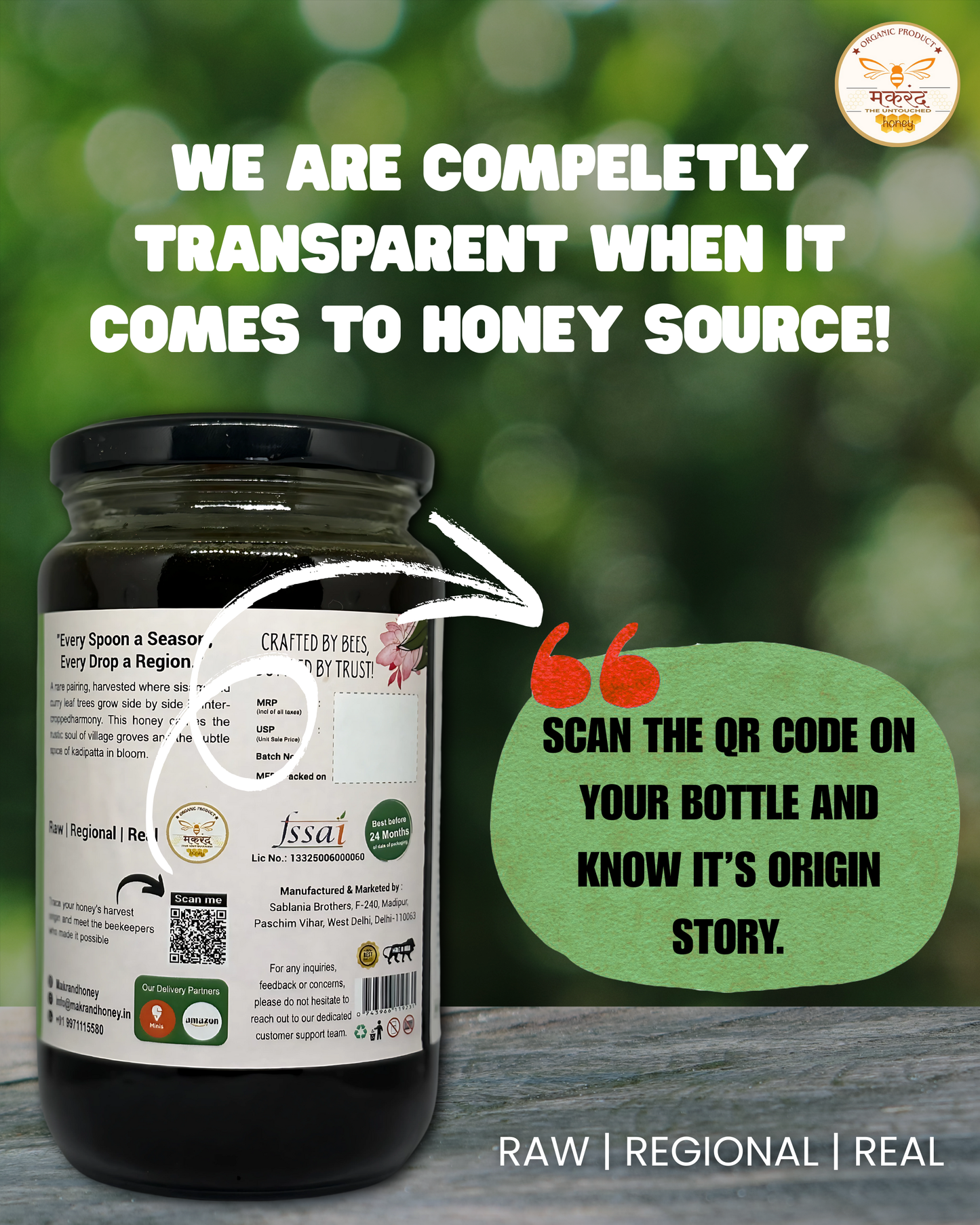 Raw Sisam Kadipatta Honey | South Indian Honey | The Untouched Honey